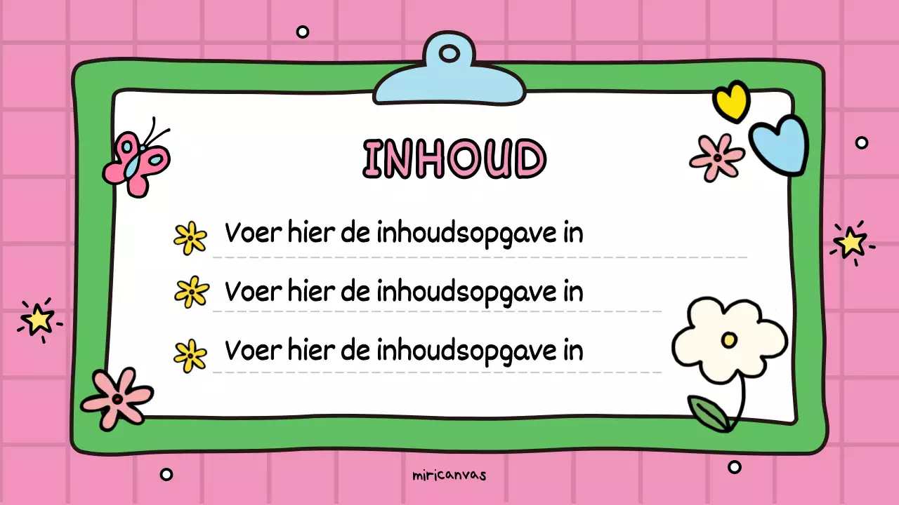 Een schattige roze en groene educatieve promotie