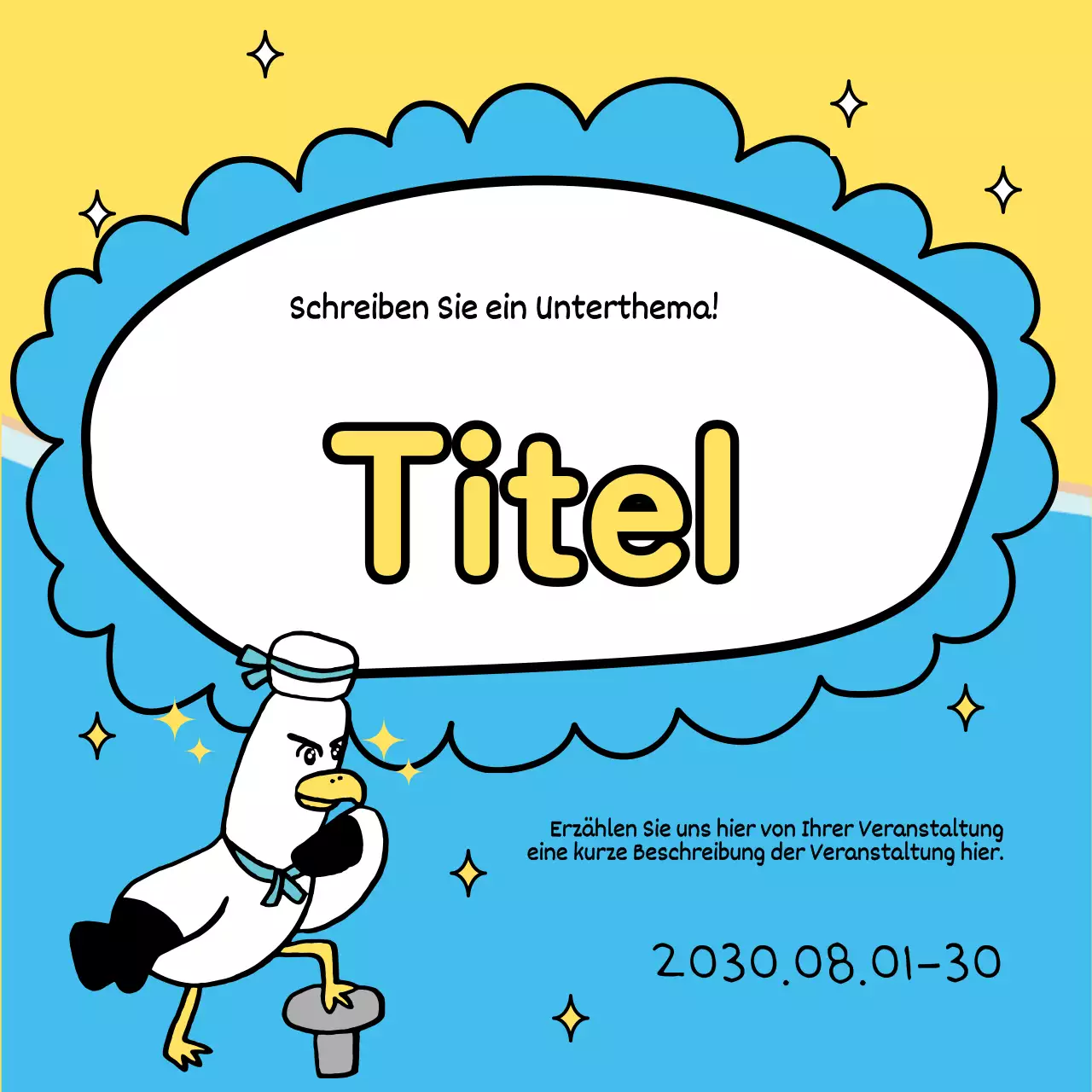 Eine Sammlung hübscher Sommertitel in Gelb und Hellblau