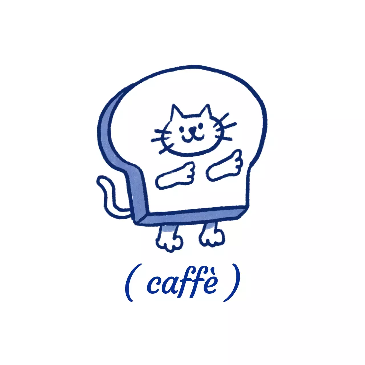 Illustrazioni di dolci rossi e blu su merce da caffè