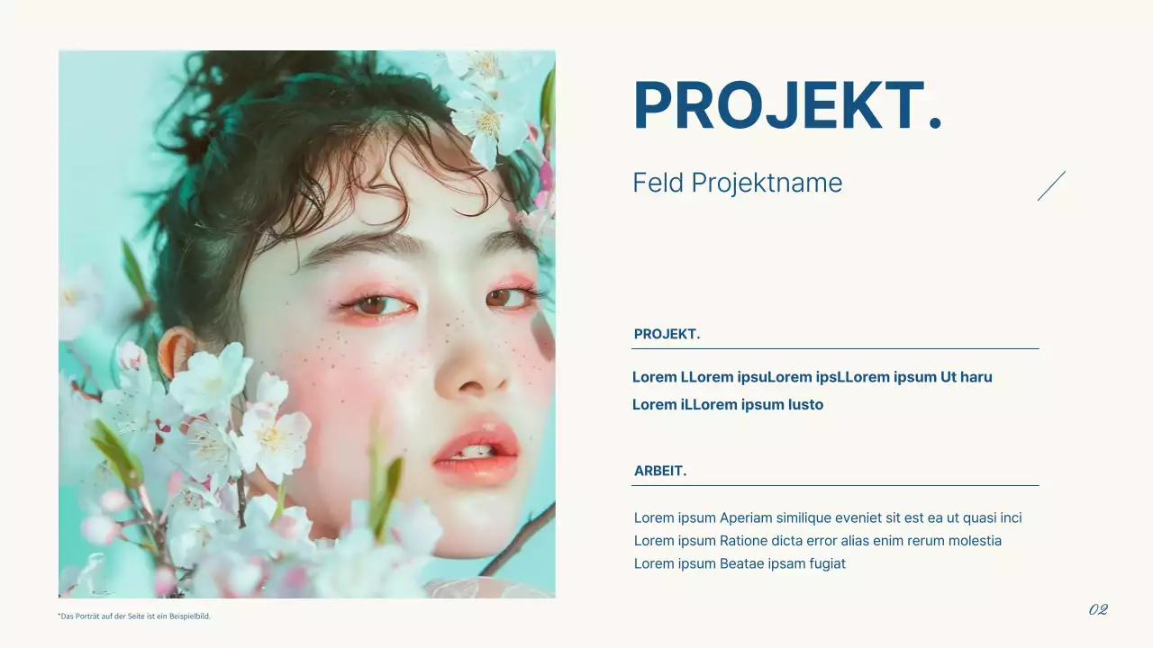 Ein einfaches Vermarkter-Portfolio in Hellblau