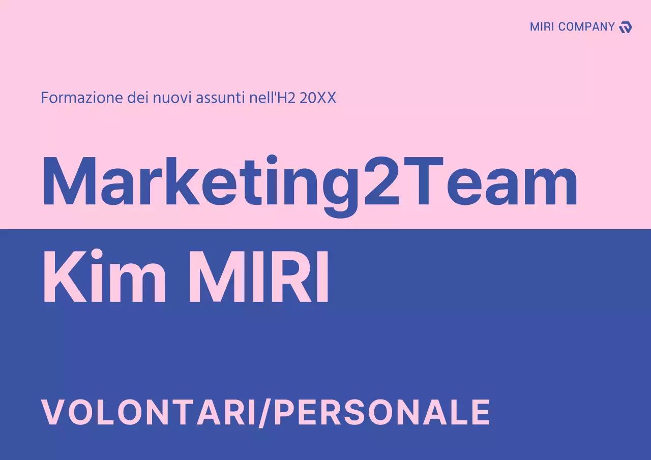 Copertina moderna per targhetta di formazione per neoassunti in rosa e blu