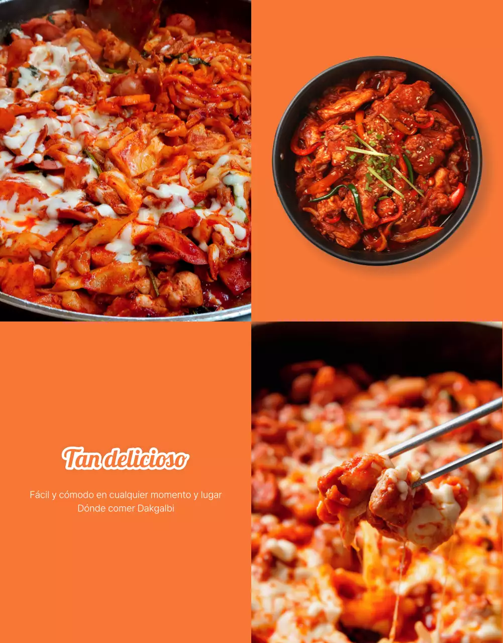 Promover diseños fotográficos de alimentos básicos en naranja y marfil