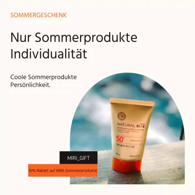 Ein minimalistischer Sommer-Kosmetik-Verkaufsposten in Orange und Gelb