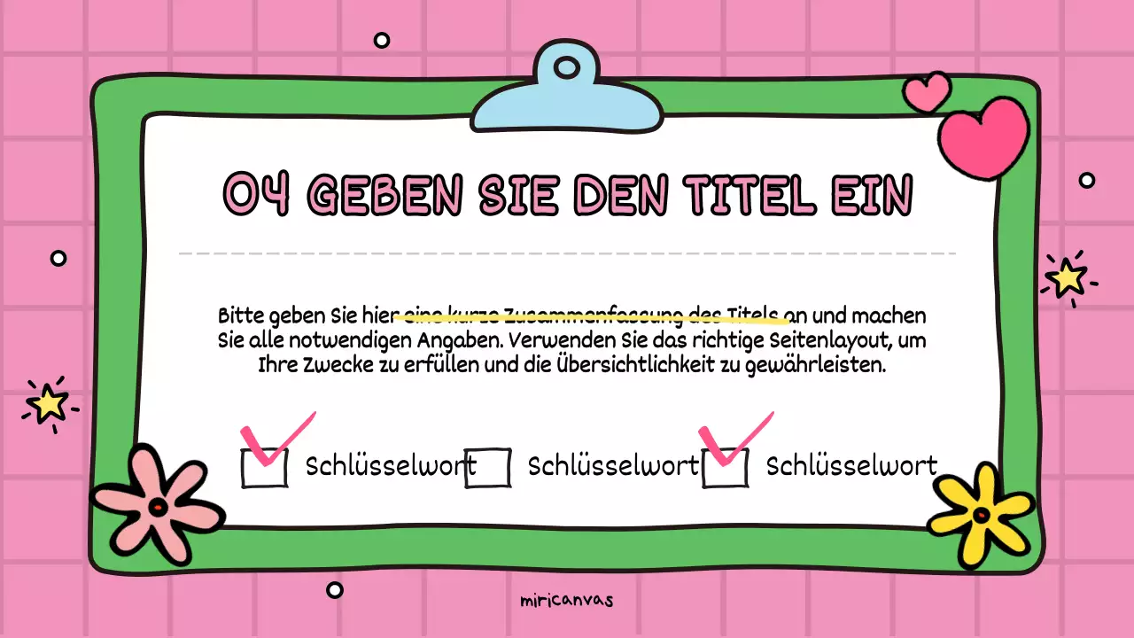 Eine niedliche rosafarbene und grüne Bildungsförderung