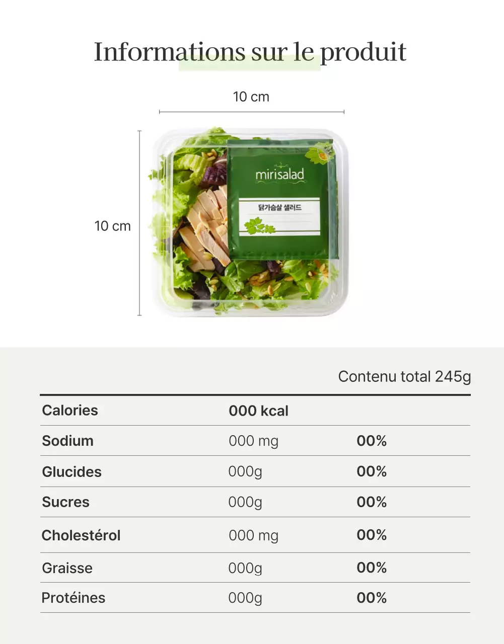 Promouvoir une simple page de détails sur les salades blanches et chartreuses