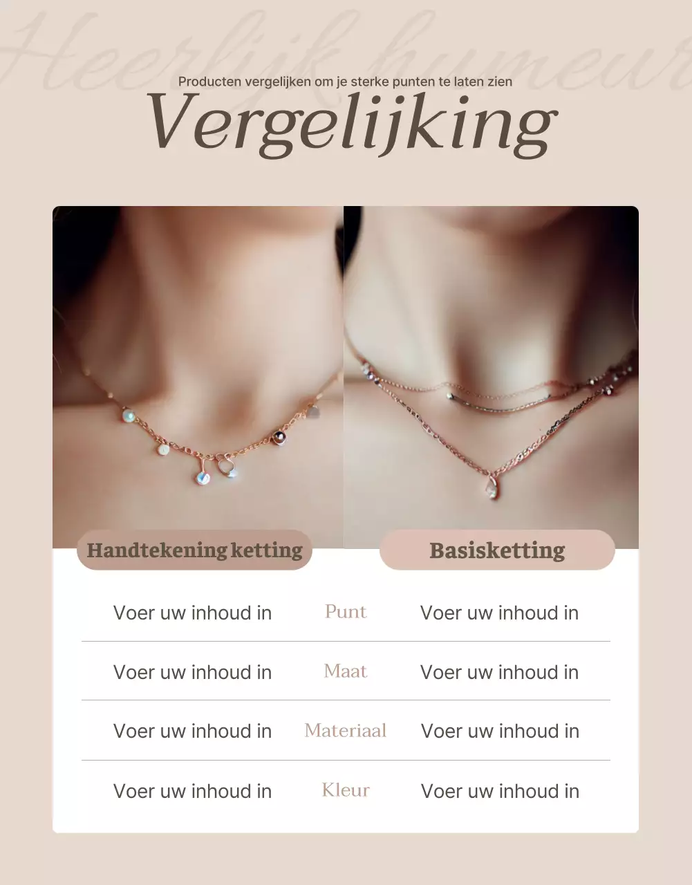 Promoot uw pagina met juwelencheckpoints in bruin en beige