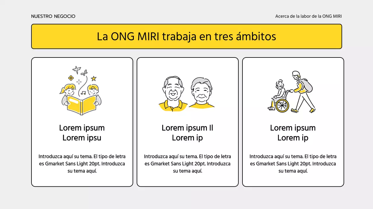 Material de formación sencillo de color amarillo y gris