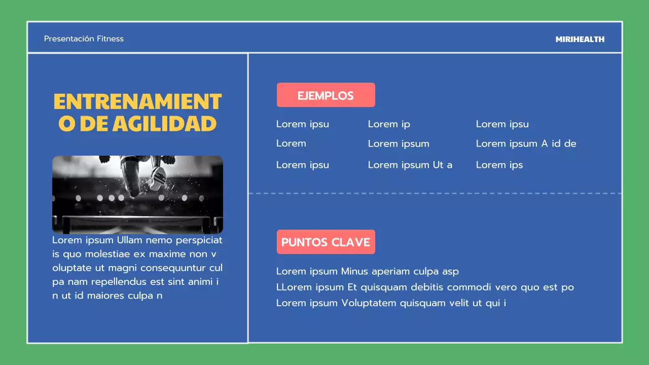 Recursos educativos sobre los beneficios del ejercicio azul y verde