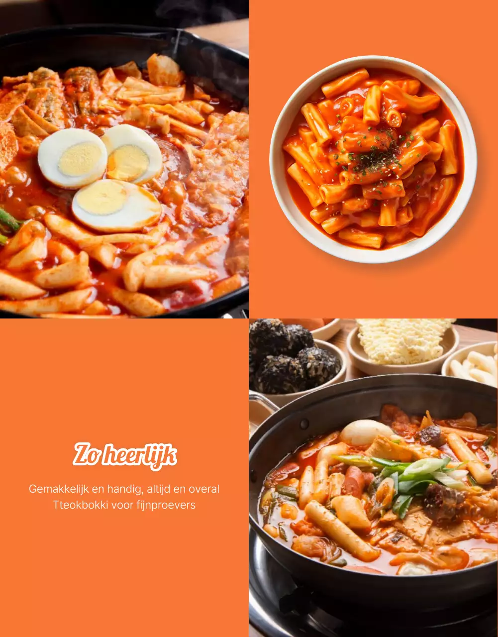 Basispakketten tteokbokki in oranje en ivoor promoten