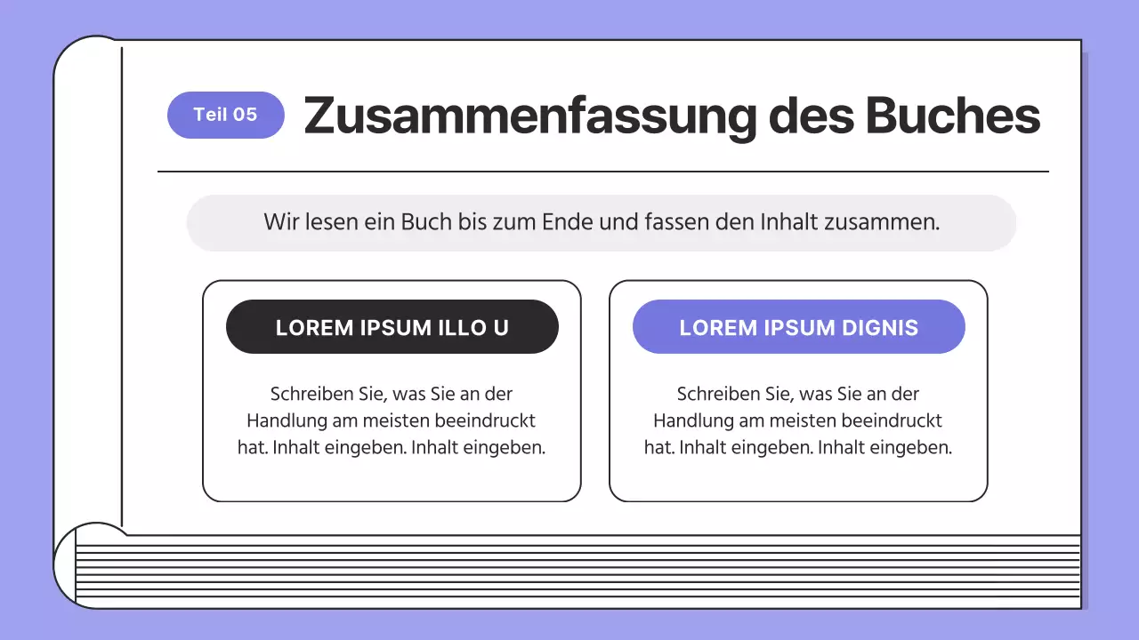 Einfache Lesetrainings in Lila und Schwarz