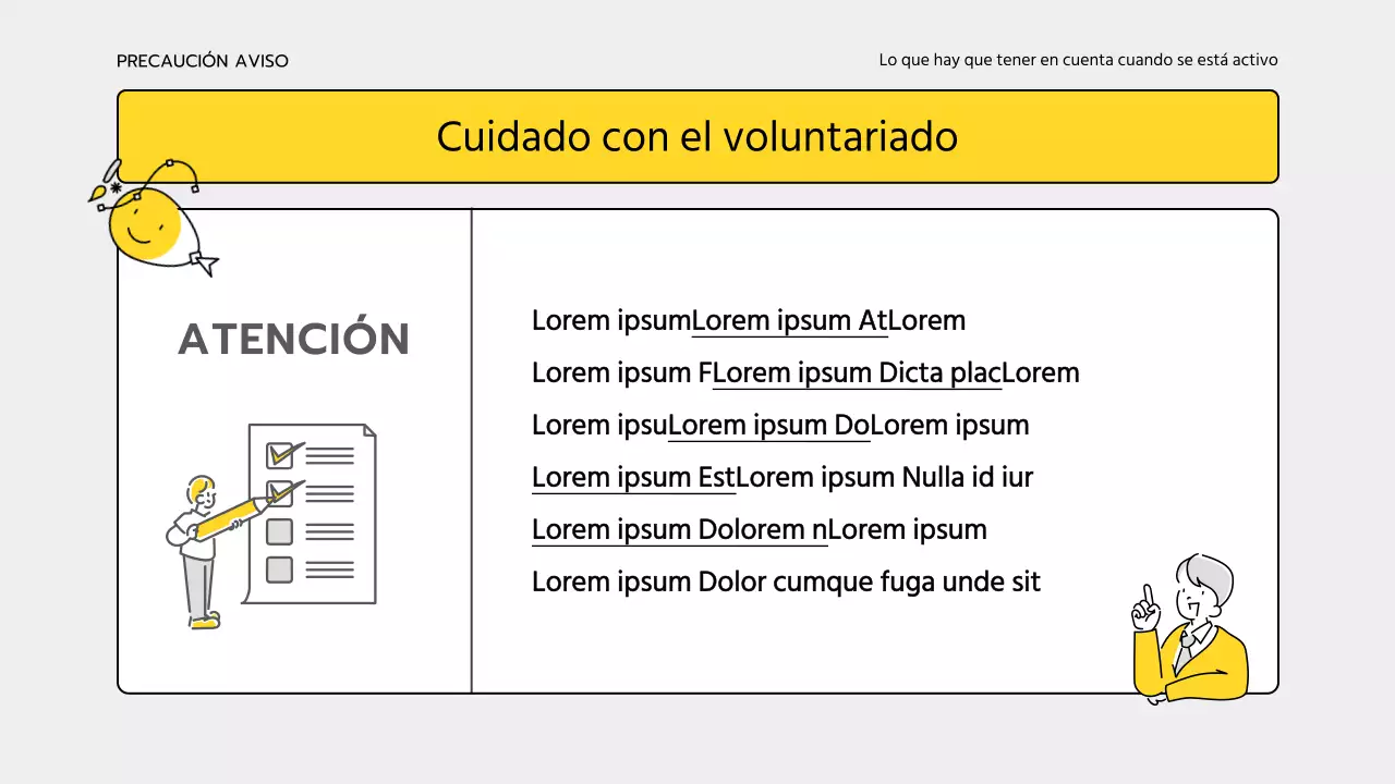 Material de formación sencillo de color amarillo y gris