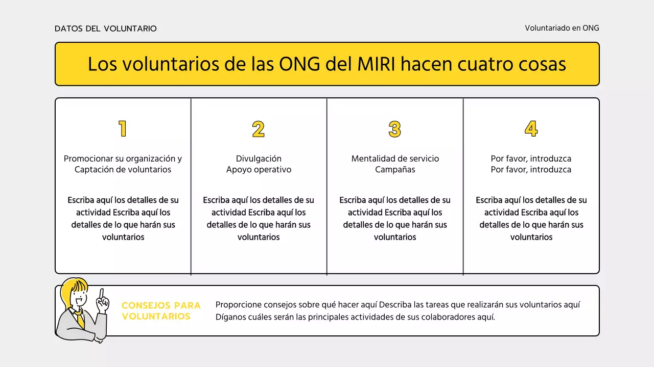 Material de formación sencillo de color amarillo y gris