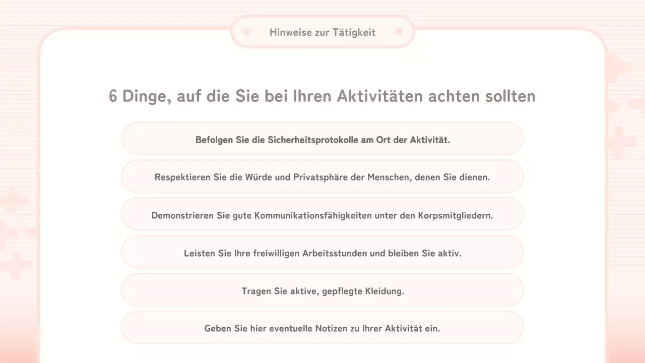 Pink und Red Corps Schulungsmaterialien