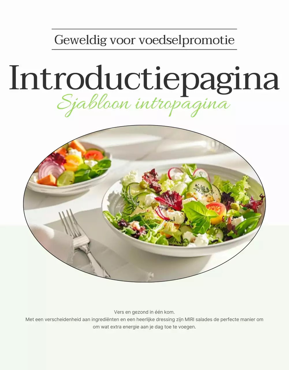 Promoot een eenvoudige salade met witte en chartreuse introbeschrijving