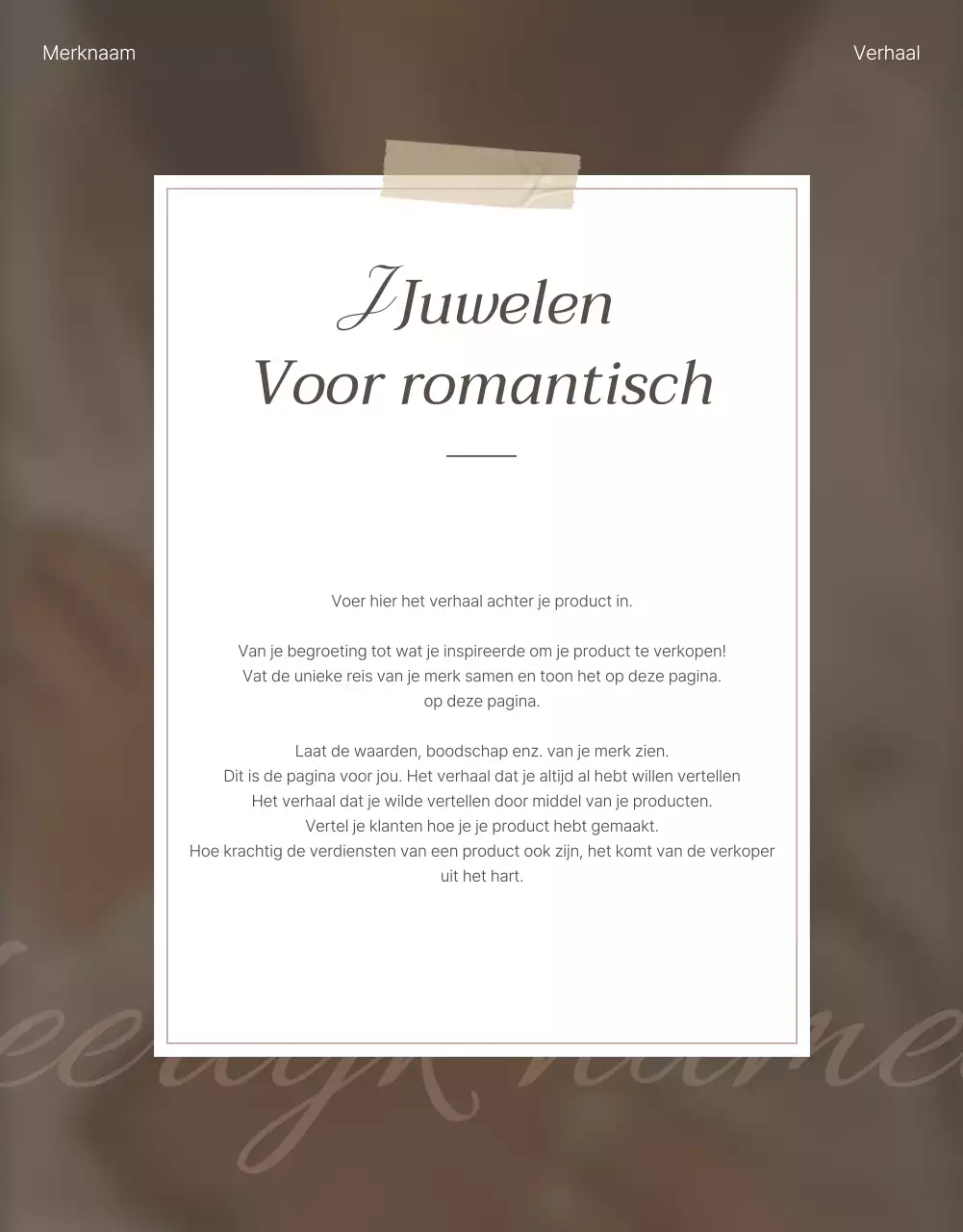 Promoot een trendy intropagina voor sieraden in bruin en beige