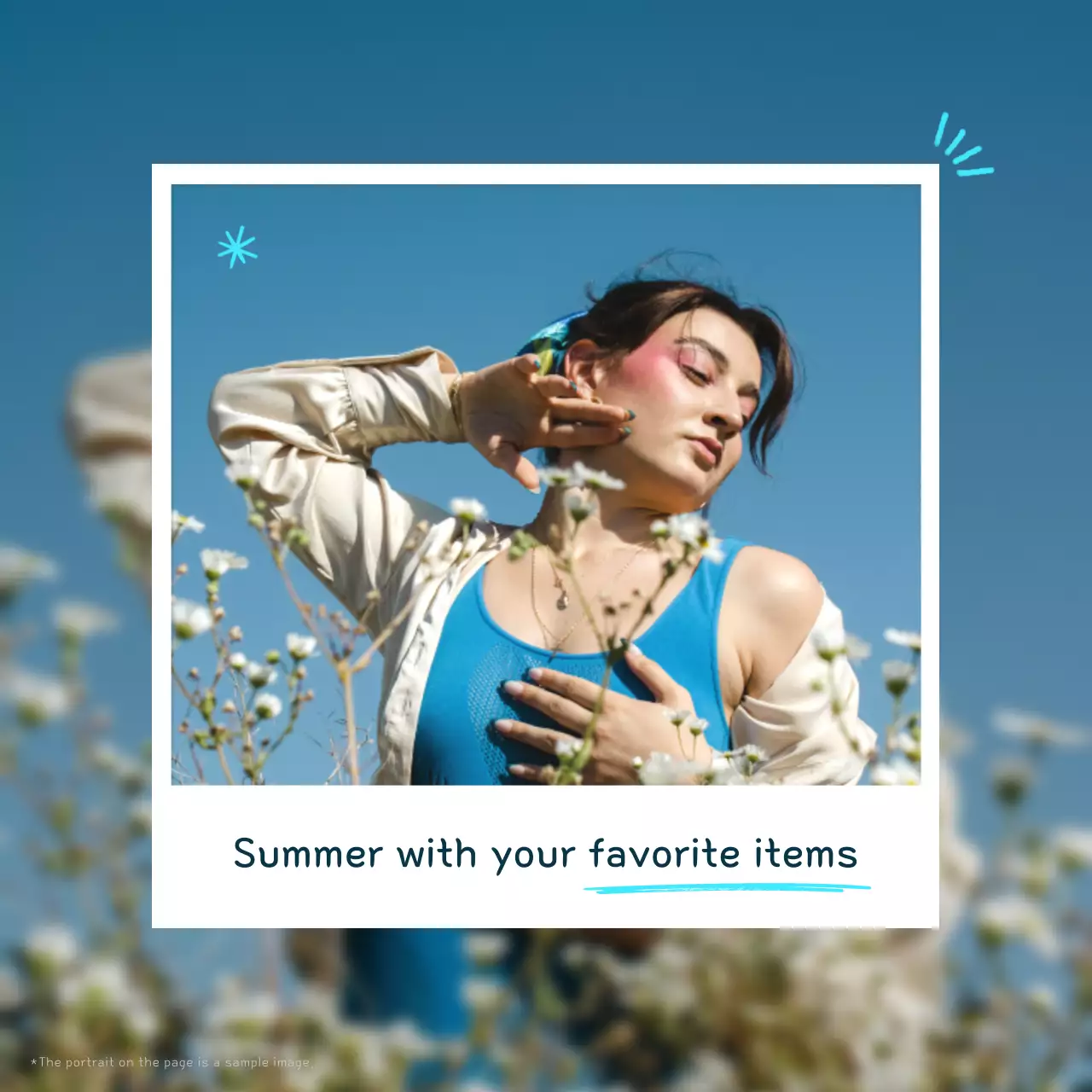 Blue Aesthetic Summer Promotion Social Media Post