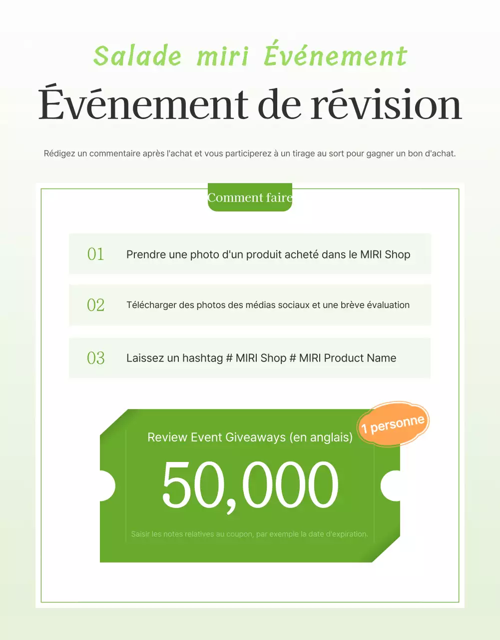 Promouvoir un événement simple de révision de salade en blanc et haricots de lotus