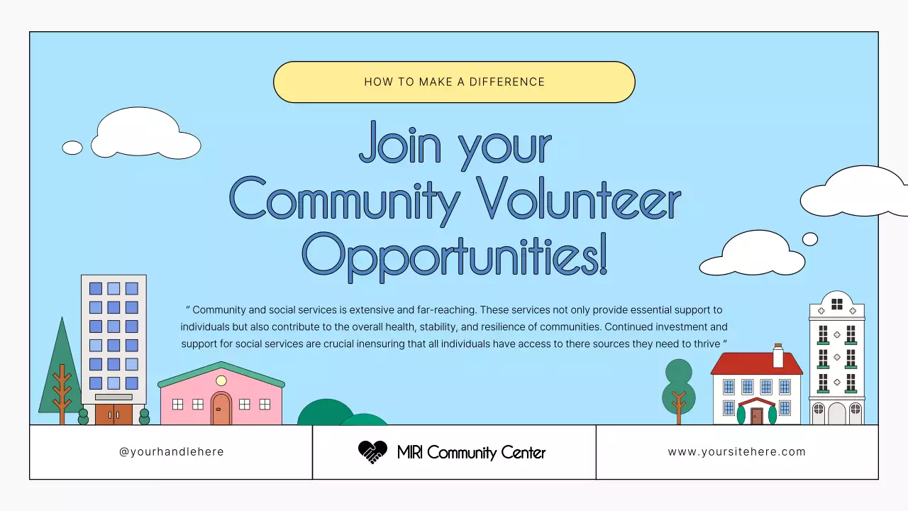 블루 심플 자원봉사자 프로모션 프레젠테이션