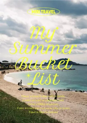 Yellow Trendy Summer Checklist Poster