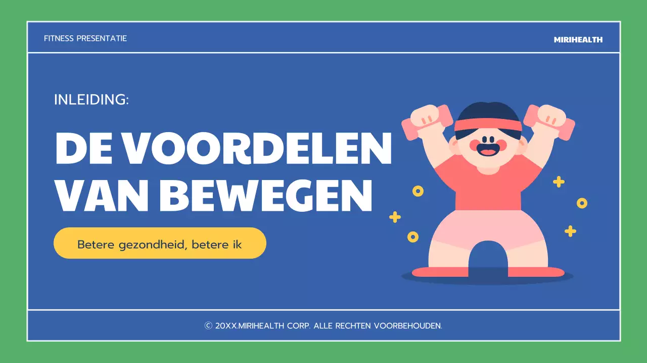 Blue and Green Voordelen van lichaamsbeweging Onderwijsmiddelen