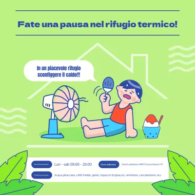 Promuovere un simpatico rifugio termico in chartreuse e blu navy