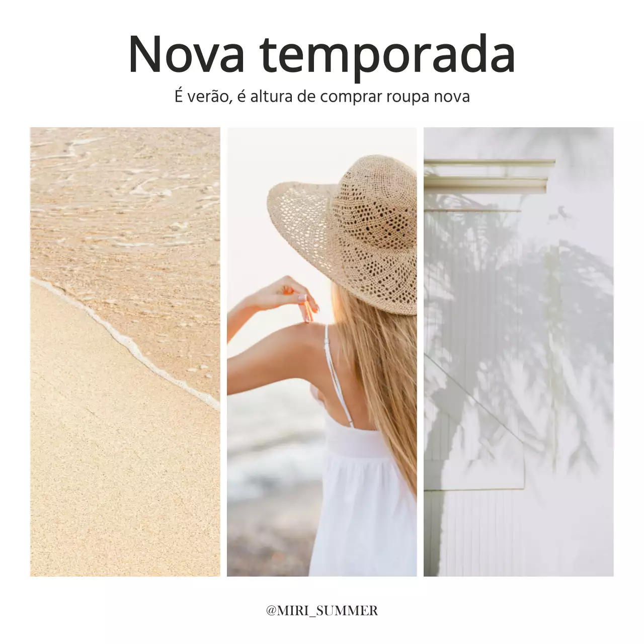 Postar a promoção do vestuário básico de verão a preto e branco