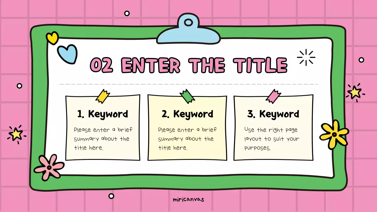 A cute pink and green educational promotion