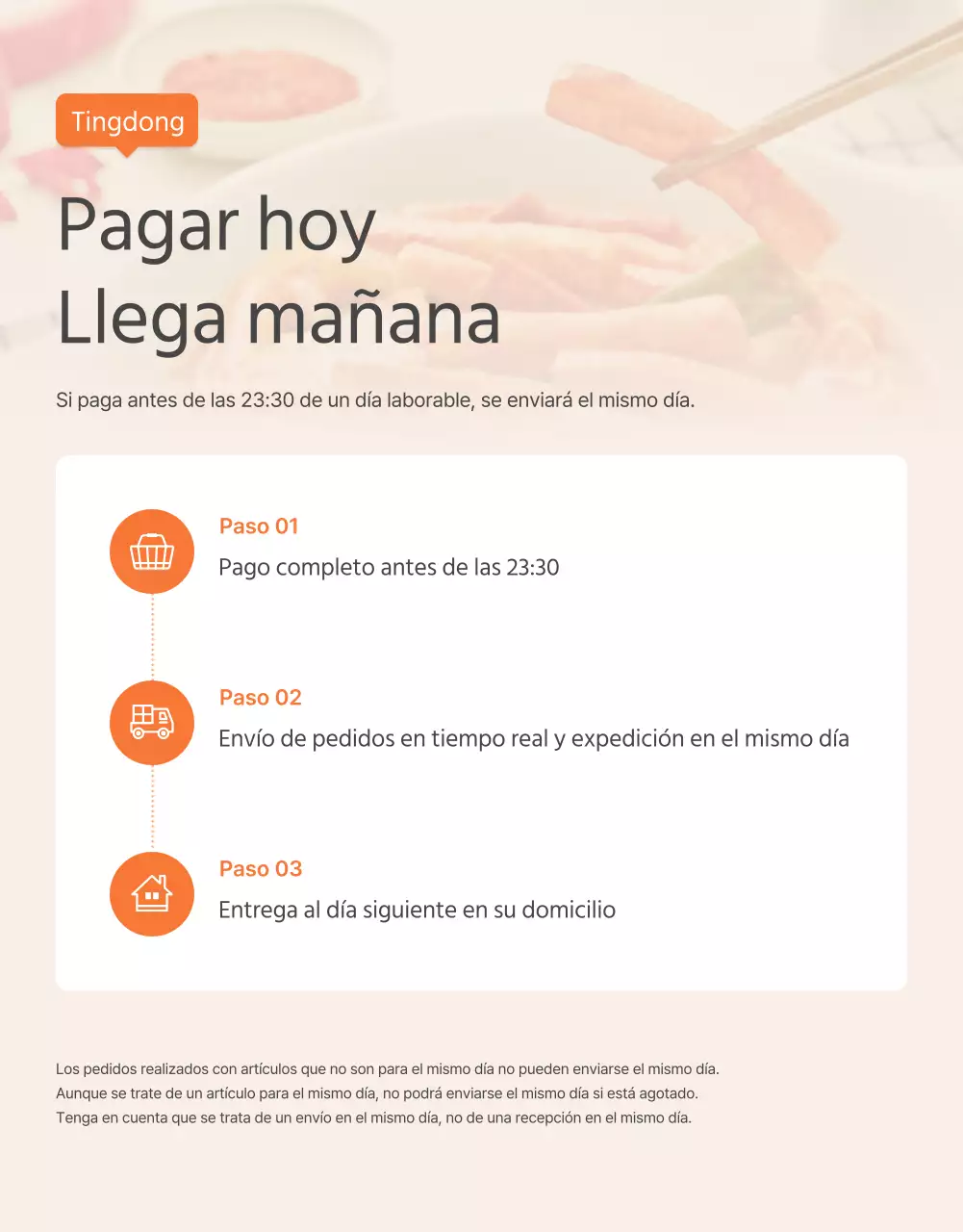 Promover los alimentos básicos del kit de comida naranja y marfil y en qué fijarse