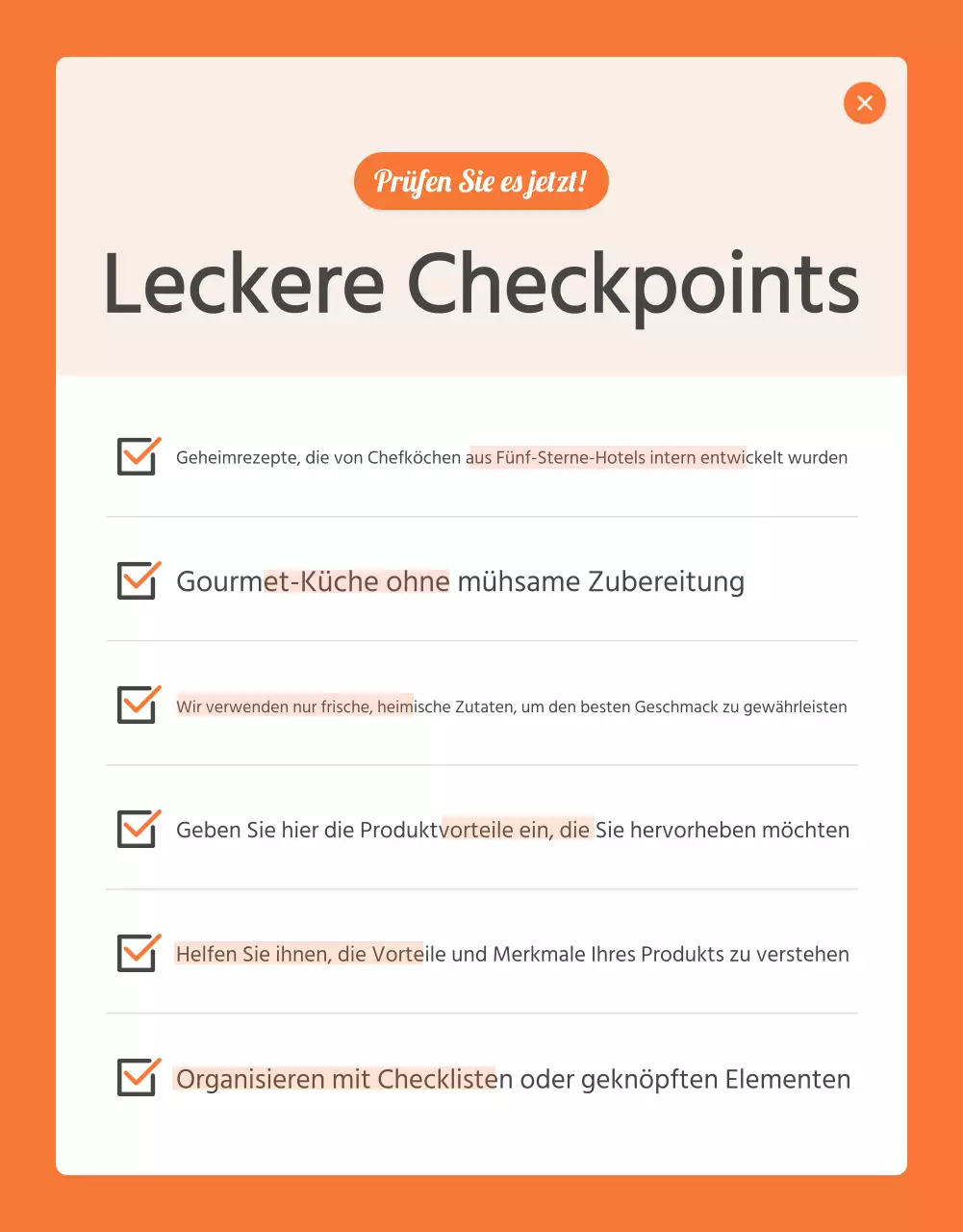 Förderung von Grundnahrungsmittel-Kontrollstellen in Orange und Elfenbein