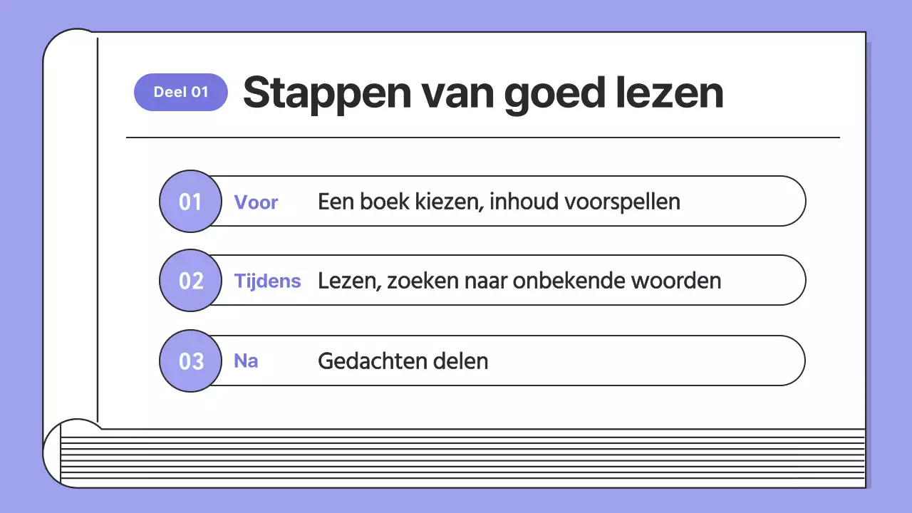 Eenvoudige leeslessen in paars en zwart