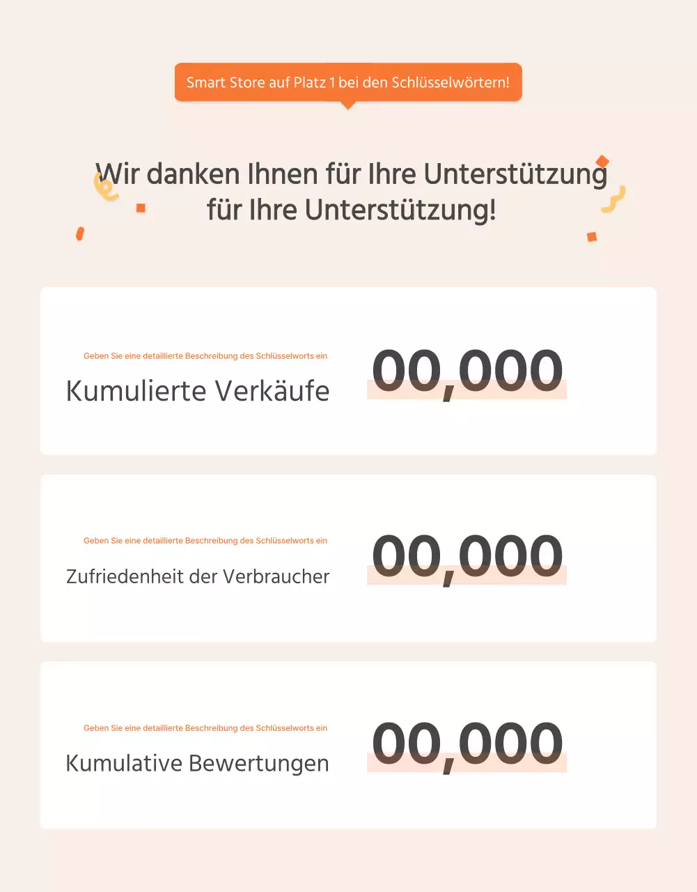 Förderung der orangefarbenen und elfenbeinfarbenen Einführungsseite für Grundnahrungsmittel