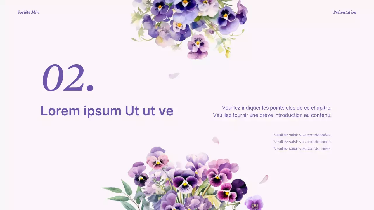 Une présentation luxueuse de la marque en violet