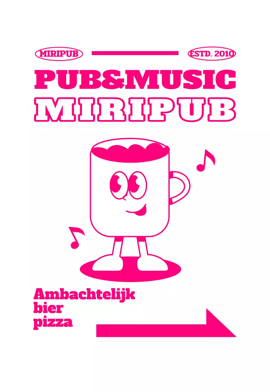 Retro bewegwijzering met karakters van bierpullen