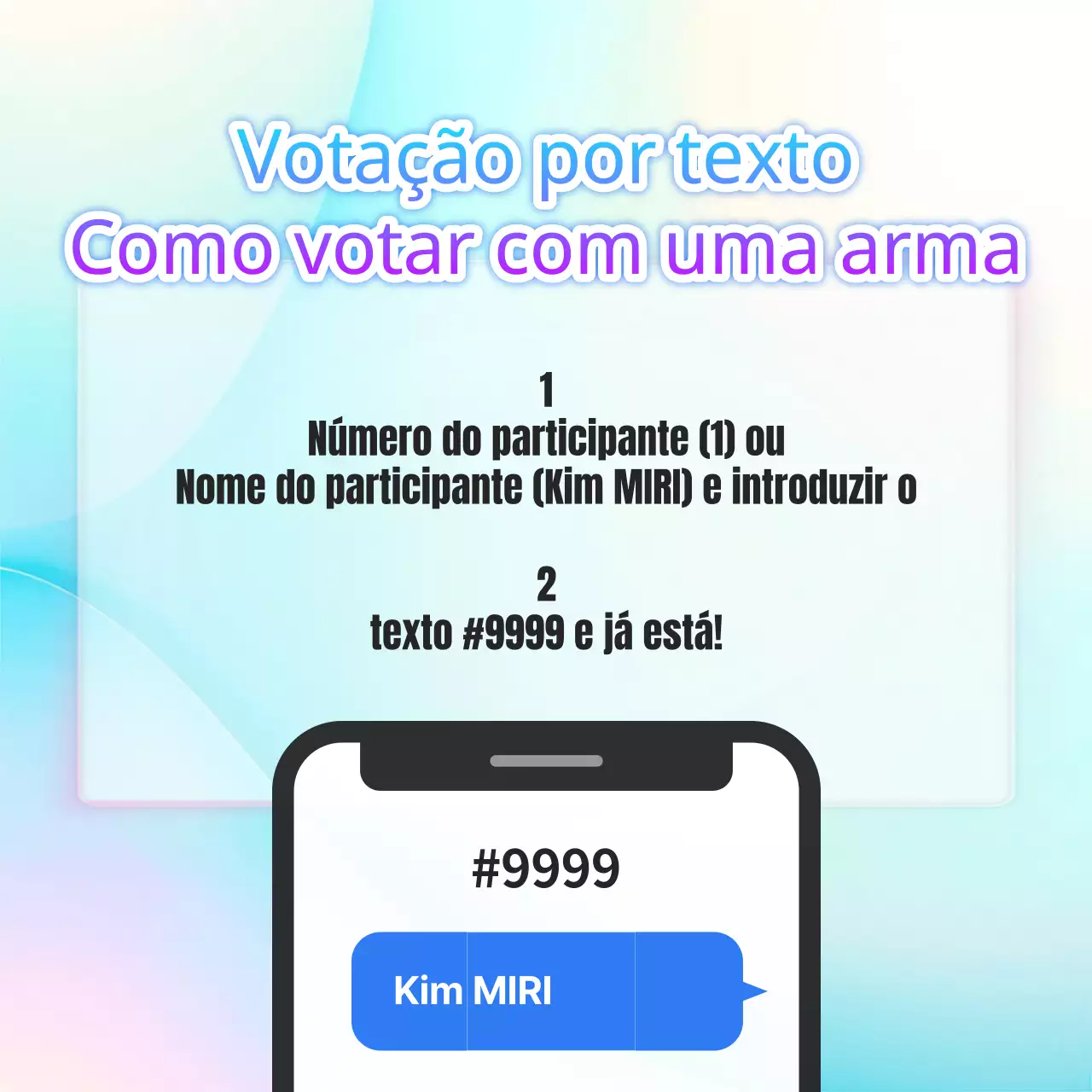 Explicação da votação por texto simples em azul e roxo