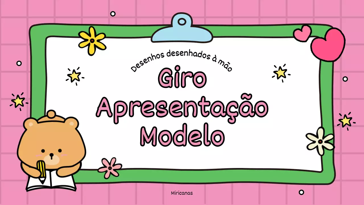 Uma bonita promoção educativa cor-de-rosa e verde