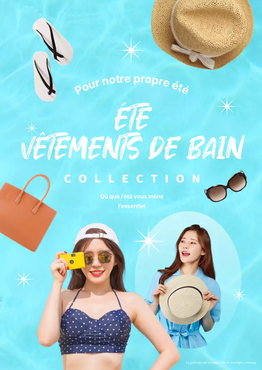 Annoncez des articles de vacances d'été tendance en bleu clair