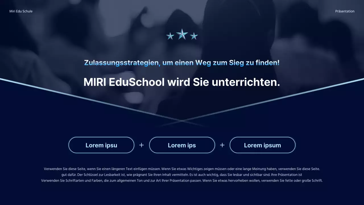 Werben Sie für einen besonderen Vortrag mit einem einfachen Hintergrund mit Farbverlauf in Marineblau