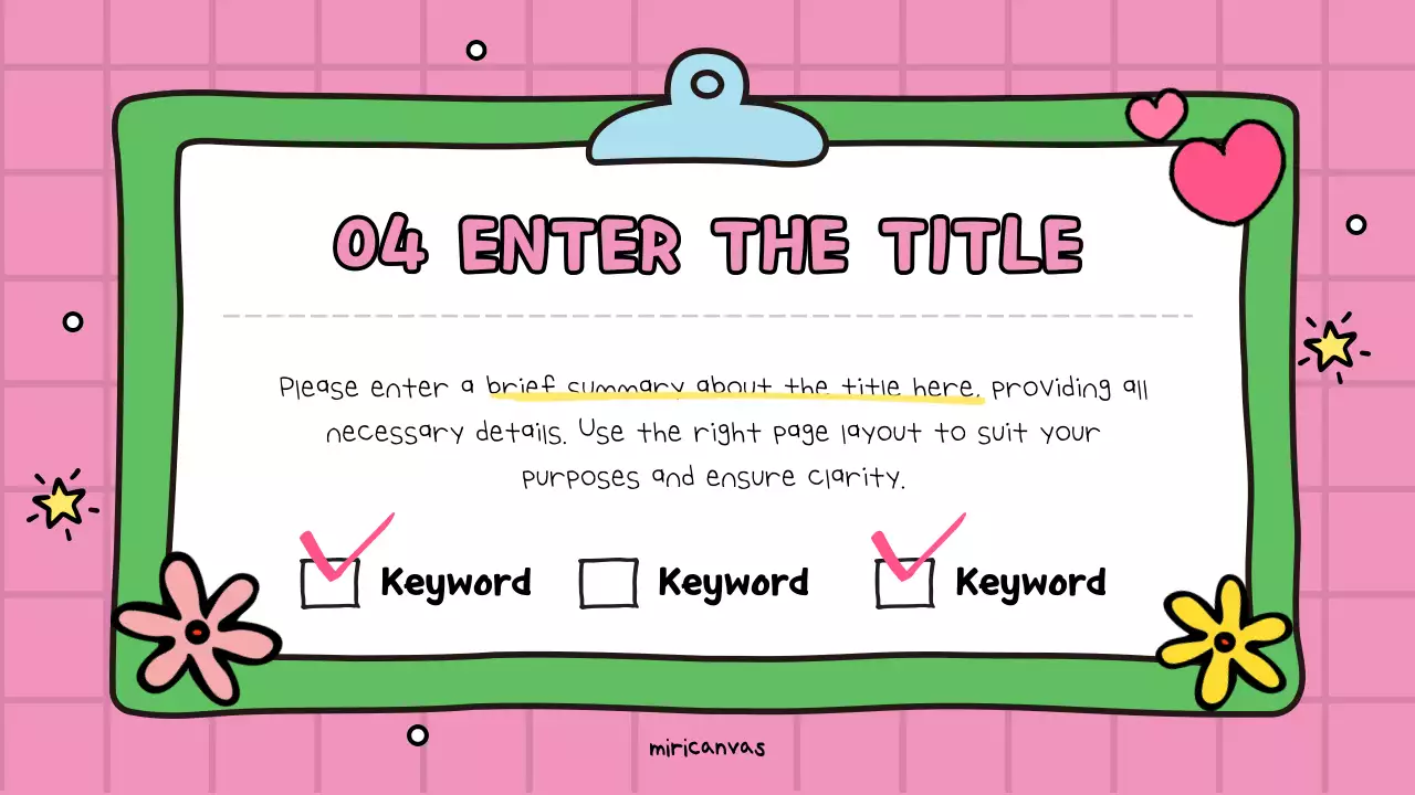 A cute pink and green educational promotion