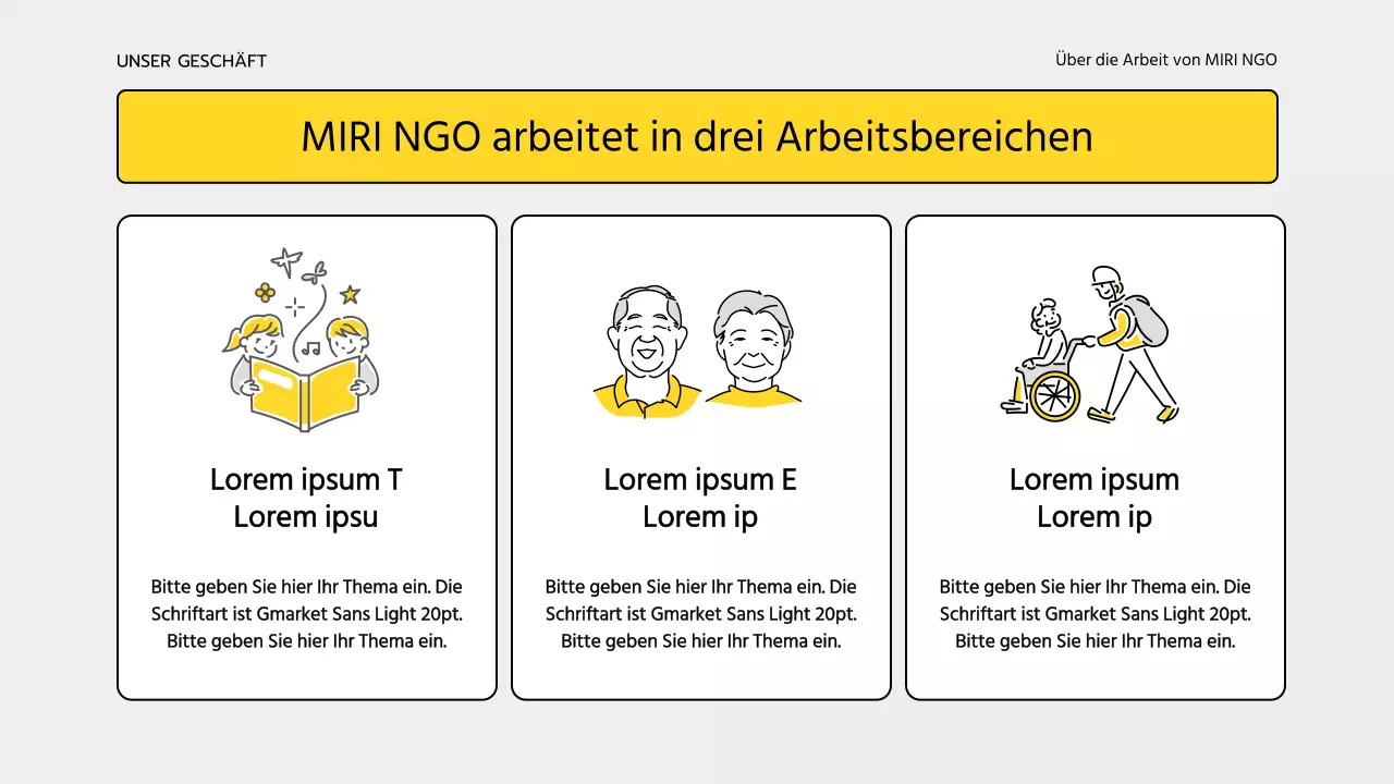 Einfaches gelbes und graues Korps Schulungsmaterial