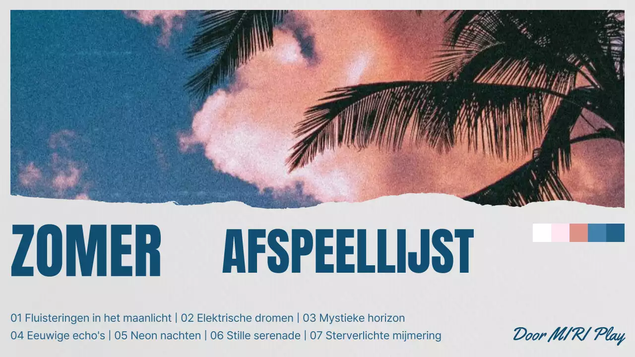 Promoot een afspeellijst met trendy stijlen in blauw en roze