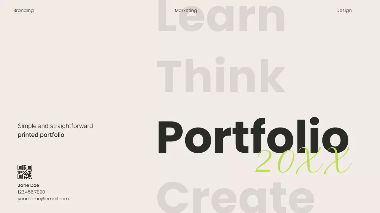 Beige Minimal Portfolio Resume Presentation