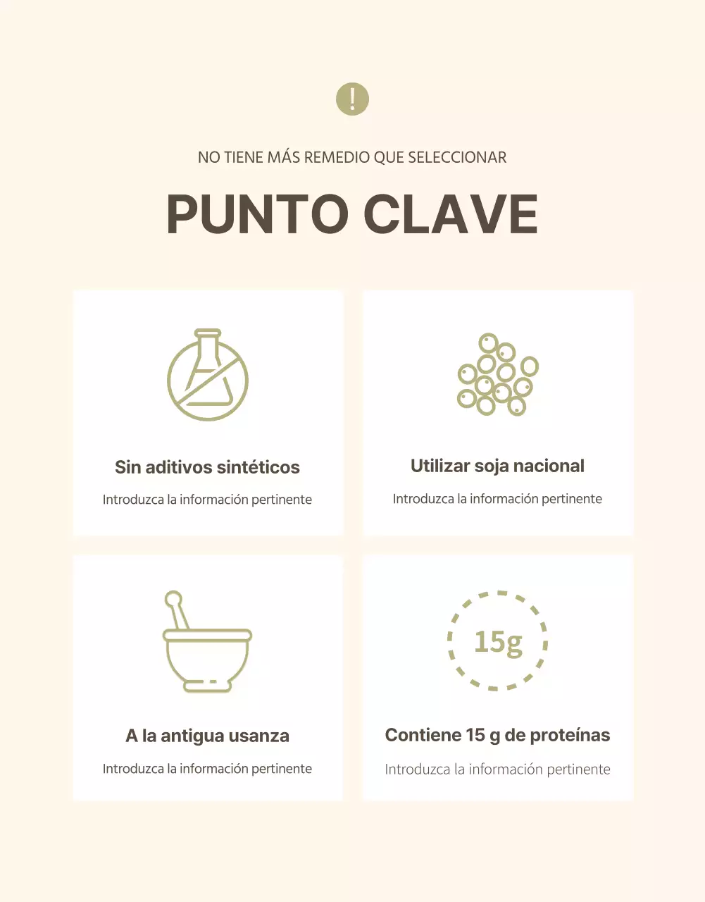 Promoción de la leche de soja en un estilo moderno en beige y caqui