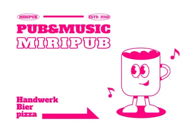 Retro-Beschilderung mit Bierkrugfiguren