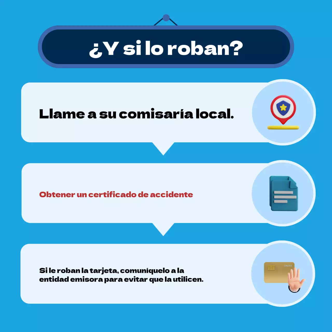 Consejos de seguridad para las vacaciones resaltados en azul