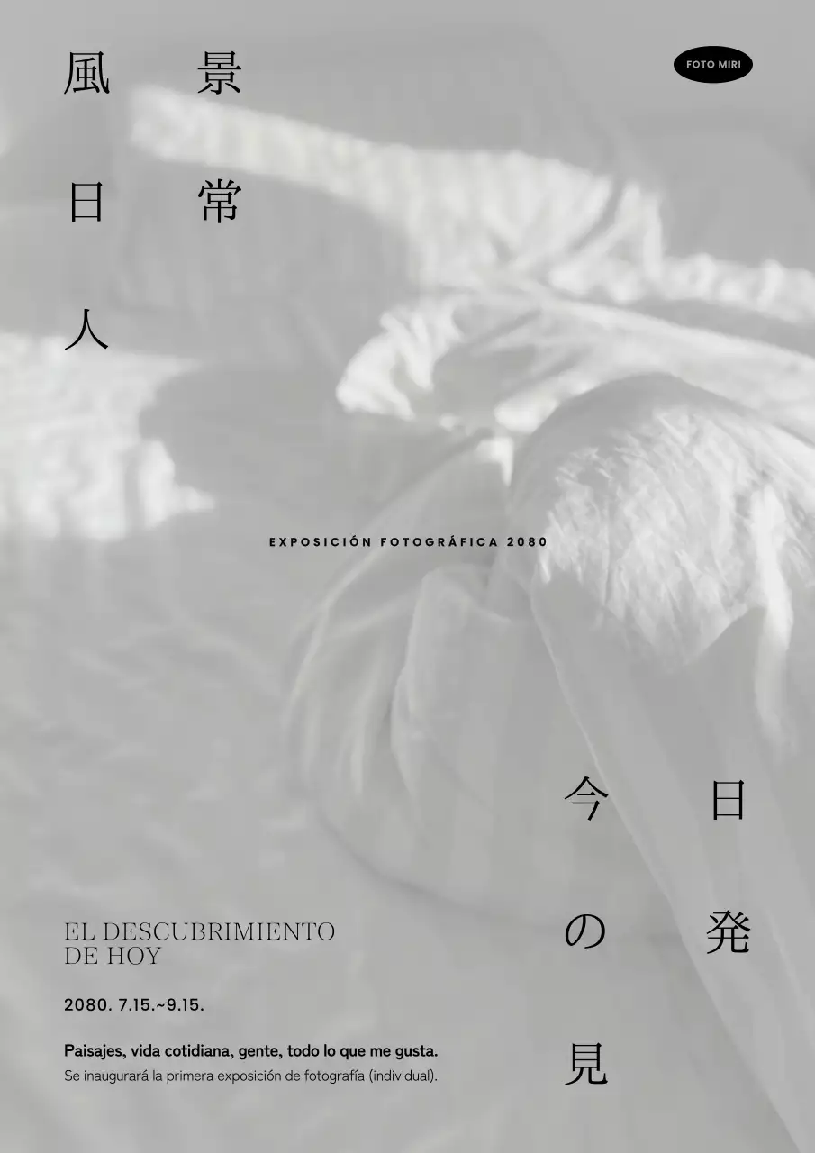 Gris simple publicidad de exposiciones.