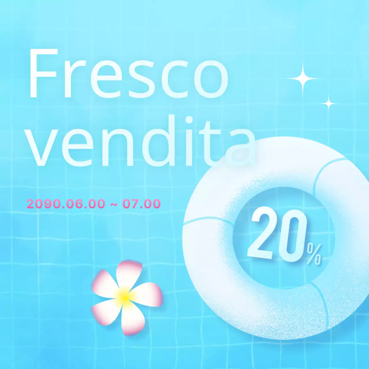 Annuncio di eventi estivi in stile pop in menta e blu