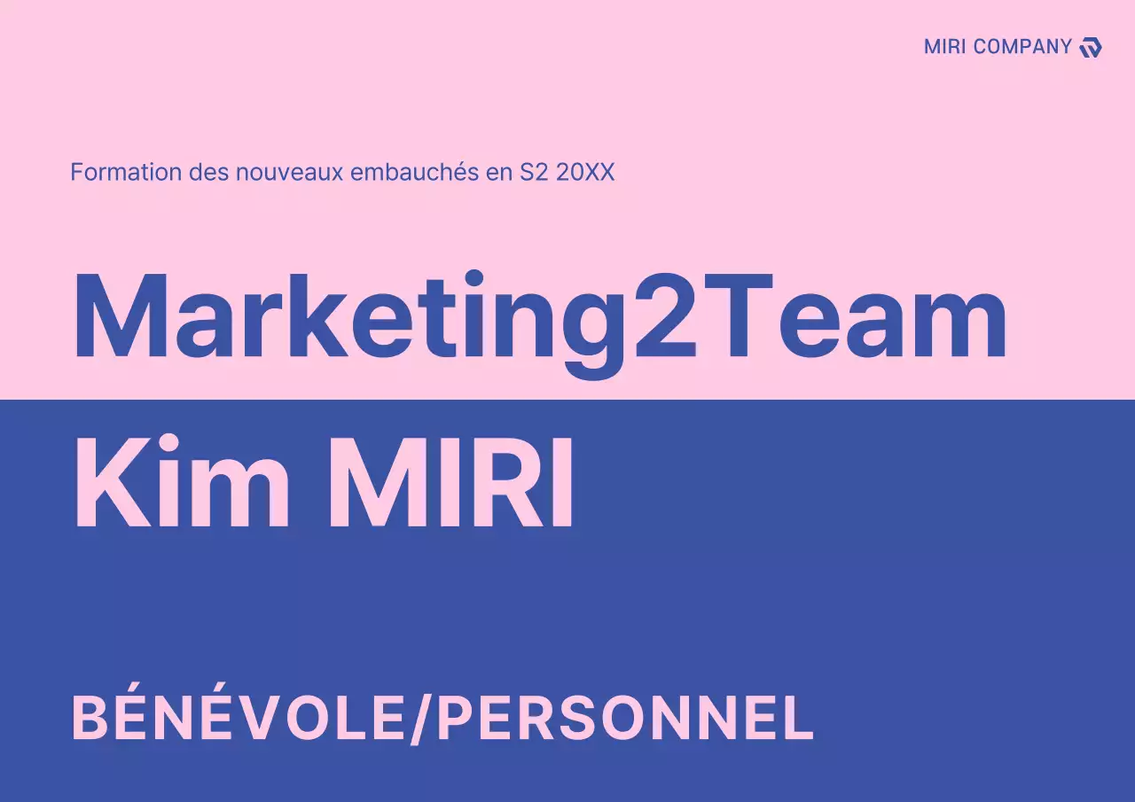 Porte-nom moderne pour la formation des nouveaux employés en rose et bleu