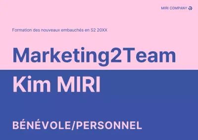 Porte-nom moderne pour la formation des nouveaux employés en rose et bleu