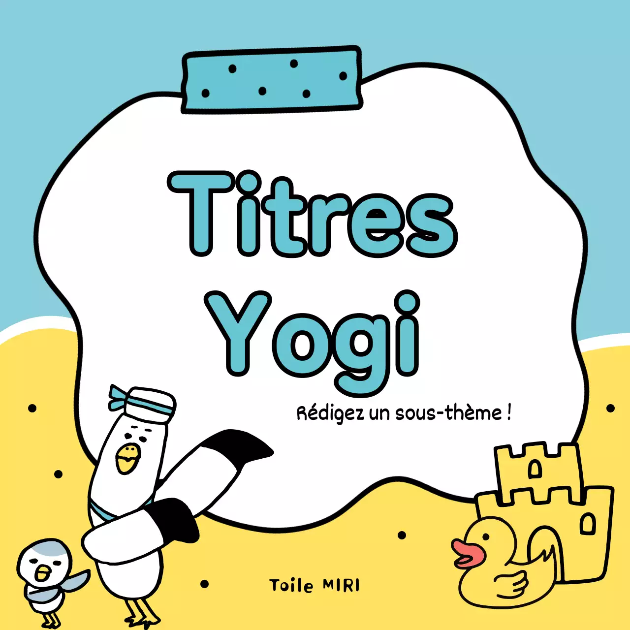 Une collection de jolis titres d'été en jaune et bleu clair