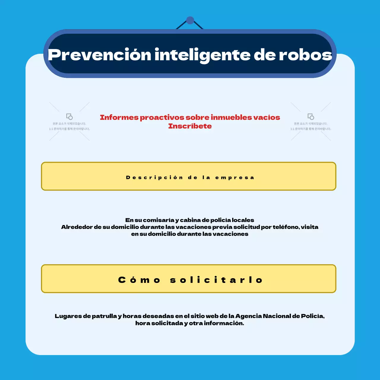 Consejos de seguridad para las vacaciones resaltados en azul